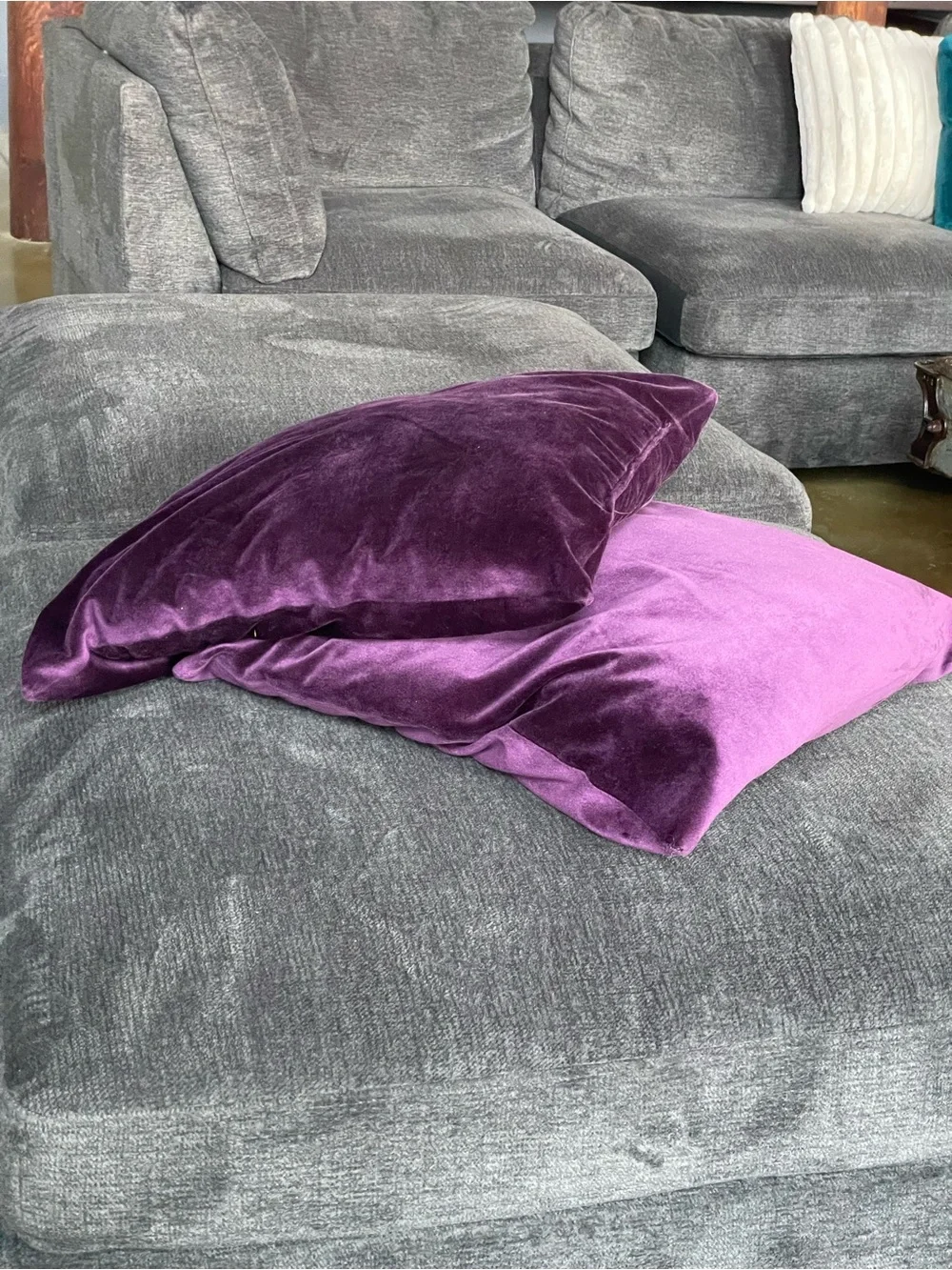 Plush Velvet Decorative Pillow - Purple